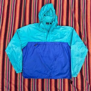 Vintage 1980s Patagonia Anorak Jacket turquoise and blue